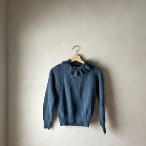 Amazing Pure Wool Ruffle Neck Sweater